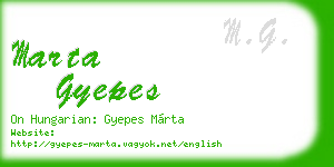 marta gyepes business card
